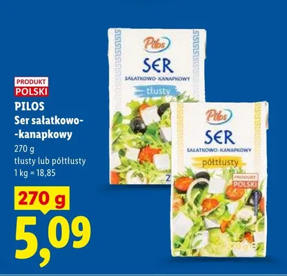 Ser sałatkowo-kanapkowy Pilos półtłusty promocja w Lidl