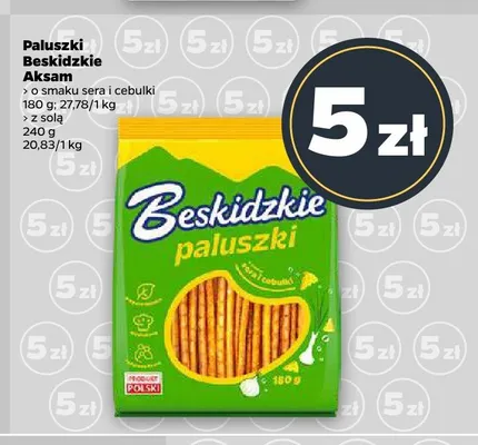 Paluszki z solą Beskidzkie Aksam promocja w Netto