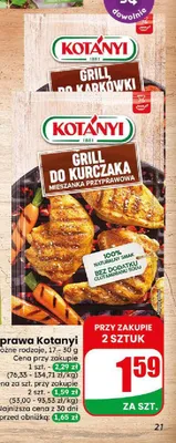 Przyprawa Grill do kurczaka Kotanyi promocja w Dino