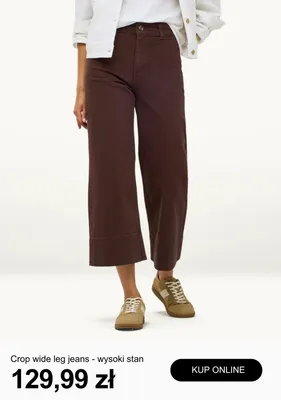 Jeansy damskie Crop wide leg - wysoki stan promocja w C&A
