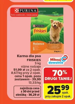 Karma dla psa Purina Friskies Balance promocja w Carrefour