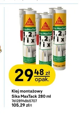 Klej montażowy Sika MaxTack promocja w Castorama