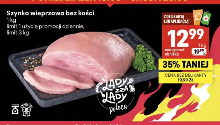 Szynka wieprzowa bez kości promocja w Delikatesy Centrum