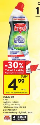 Żel do WC Kret Classic Fresh promocja w Intermarche