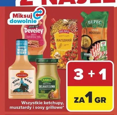Ketchupy, musztardy i sosy grillowe promocja w Carrefour Market