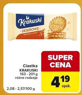Ciastka Krakuski Deserowe promocja w Carrefour Express