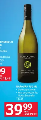 Wino białe Rapaura Springs promocja w Selgros