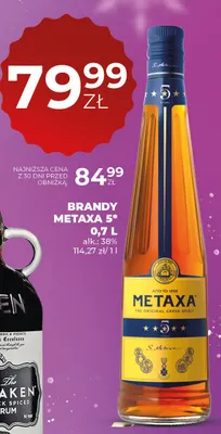 Brandy Metaxa 5* 0,7 L promocja w Duży Ben
