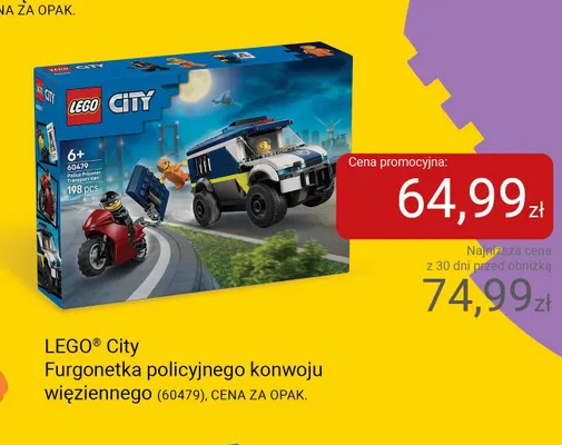 Klocki LEGO City Furgonetka policyjnego konwoju więziennego 60479 promocja w Smyk