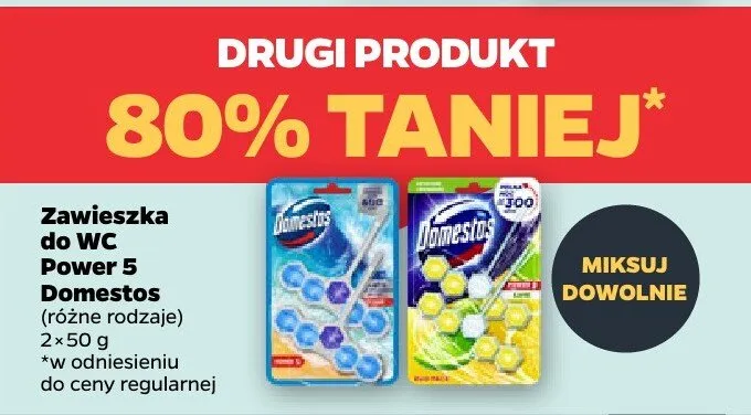 Zawieszka do WC Power 5 Domestos promocja w Netto