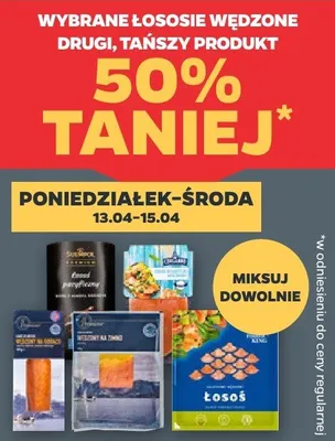 Łosoś wędzony drugi, tańszy produkt 50% taniej promocja w Netto