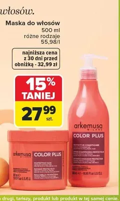 Maska do włosów Arkemusa Color Plus promocja w Carrefour Market
