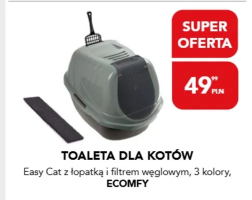Toaleta dla kotów Ecomfy Easy Cat z łopatką i filtrem węglowym promocja w Aquael zoo