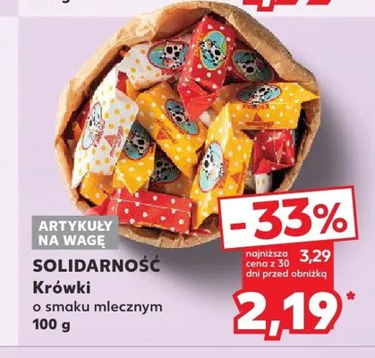 Krówki o smaku mlecznym Solidarność promocja w Kaufland