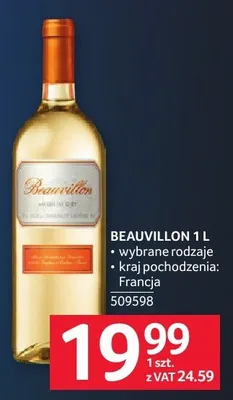 Wino BEAUVILLON 1 L promocja w Selgros
