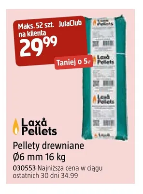 Pellety drewniane Ø6 mm 16 kg Laxå Pellets promocja w Jula