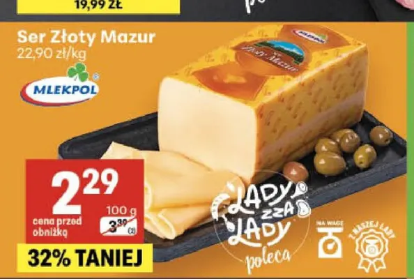 Ser Złoty Mazur Mlekpol promocja w Delikatesy Centrum