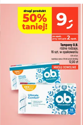 Tampony O.B. promocja w Dealz