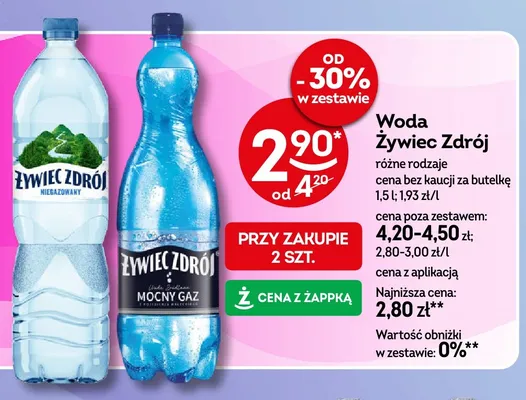 Woda gazowana Żywiec Zdrój Mocny Gaz promocja w Żabka