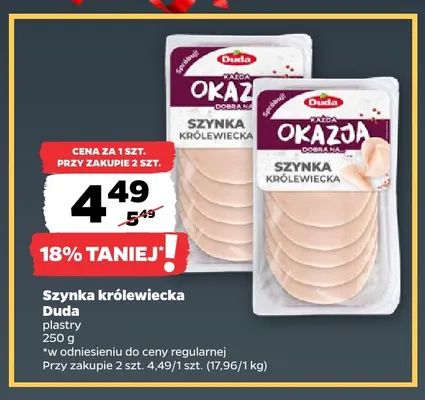 Szynka królewiecka plastry Duda promocja w Netto