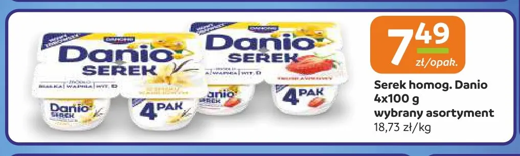 Serek homogenizowany Danio 4-pak promocja w Gama