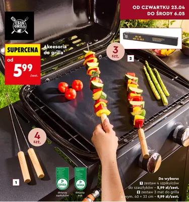 Zestaw 3 mat do grilla, wym. 40 × 33 cm promocja w Biedronka