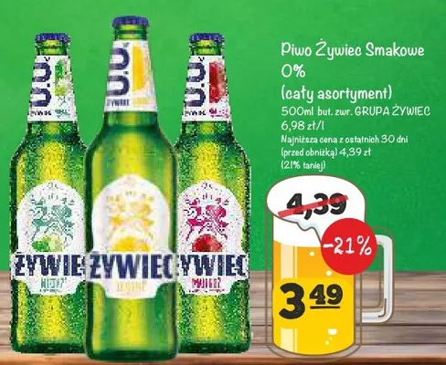 Piwo Żywiec Smakowe 0% cały asortyment Grupa Żywiec promocja w Arhelan