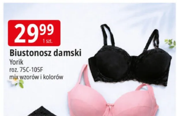 Biustonosz damski Yorik roz. 75C-105F promocja w Leclerc