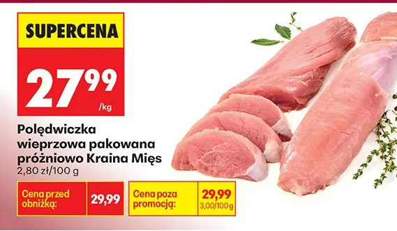 Polędwiczka wieprzowa pakowana próżniowo promocja w Biedronka