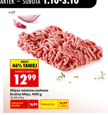 Mięso mielone wołowe Kraina Mięs promocja w Biedronka