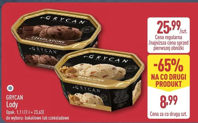 Lody różne rodzaje promocja w Aldi