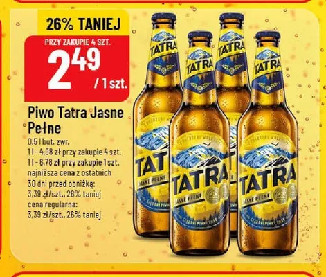 Piwo Tatra Jasne Pełne promocja w POLOmarket