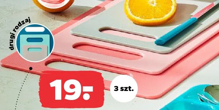 Zestaw desek do krojenia wym. 24x15x0,5cm + 29x19,8x0,5cm + 35x24x0,5cm promocja w Netto