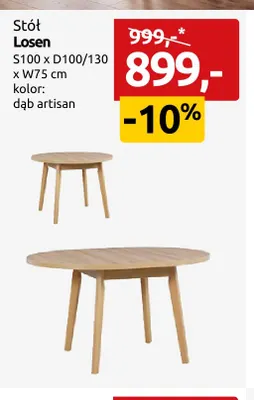 Stół Losen promocja w Black Red White