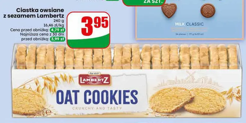 Ciastka owsiane z sezamem Lambertz promocja w Dino