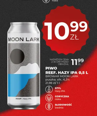 Piwo Reef. Hazy IPA Moon Lark promocja w Duży Ben