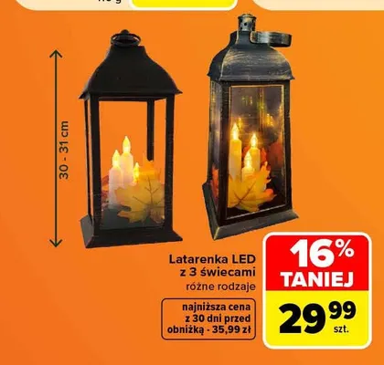 Latarenka LED z 3 świecami promocja w Carrefour