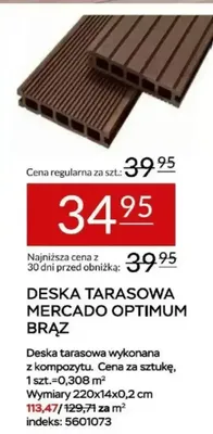 Deska tarasowa Mercado Optimum Brąz promocja w Abra Meble