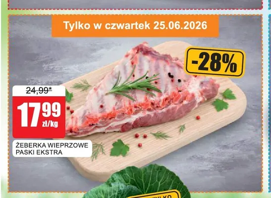 Żeberka wieprzowe paski ekstra promocja w Bingo