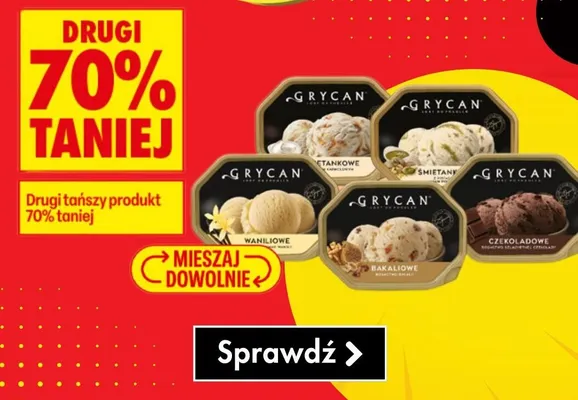 Lody Grycan śmietankowe promocja w Biedronka