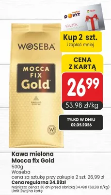 Kawa mielona Woseba Mocca Fix Gold promocja w Market Point