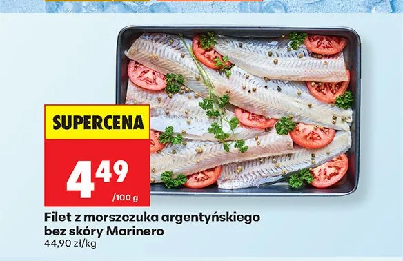 Filet z morszczuka argentyńskiego bez skóry Marinero promocja w Biedronka