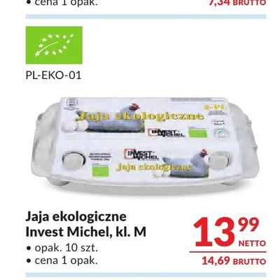 Jaja ekologiczne Invest Michel kl. M promocja w Makro