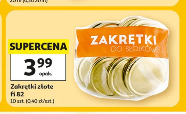 Zakrętki złote fi 82 promocja w Auchan