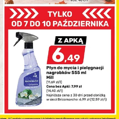 Płyn do mycia i pielęgnacji nagrobków Mill promocja w Bricomarche