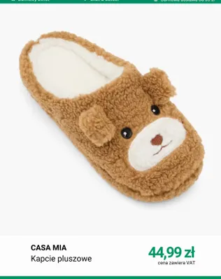 Kapcie pluszowe Casa Mia promocja w Deichmann