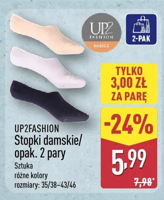 Stopki damskie Up2Fashion 2-pak promocja w Aldi