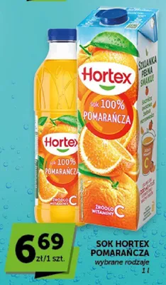 Sok Hortex 100% Pomarańcza karton promocja w Euro Sklep