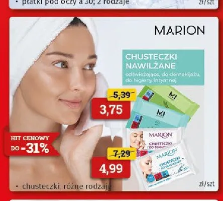 Chusteczki nawilżane Marion promocja w Drogeria Kosmyk