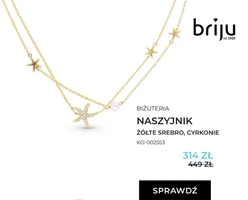 Naszyjnik Briju żółte srebro cyrkonie KO-002553 promocja w Briju